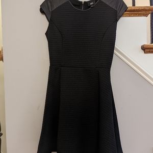 Mossimo Faux Leather Cap Sleeve Black Dress